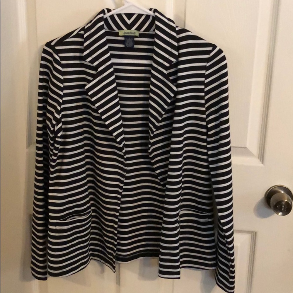 Black and white stripe blazer